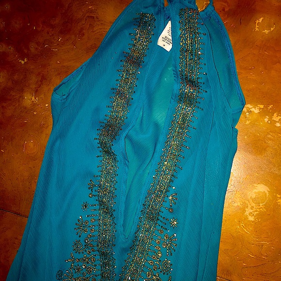 Gorgeous Glittered Open Front Emerald Tunic - Picture 4 of 6
